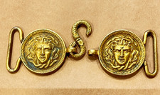 Espada húsar francesa de las guerras de Napoleón de 1831 hebilla de cinturón cabeza de medusa broche de serpiente