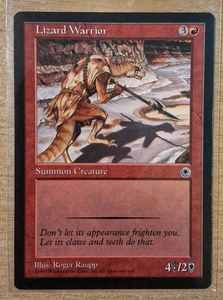 1997 MAGIC THE GATHERING PORTAL LIZARD WARRIOR TD25 