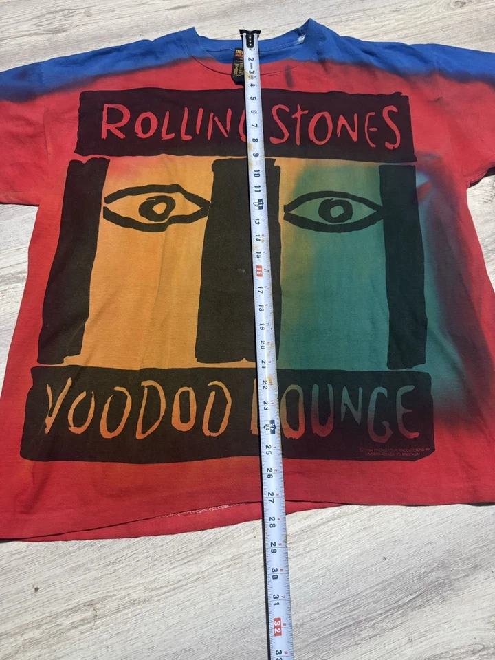 Camiseta Vintage 1994 Rolling Stones Voodoo Lounge AOP Talla XL Tie Dye Brockum Foto 3 de 4