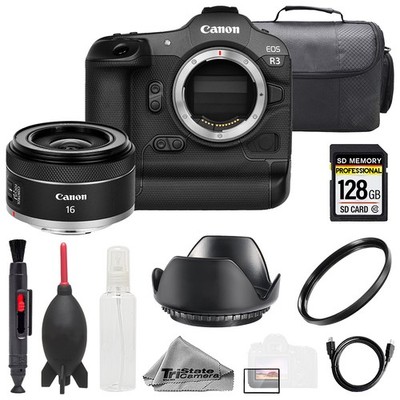 Canon EOS R3 + RF 16mm f/2.8 STM Lens +128GB+UV Filter- Basic Kit