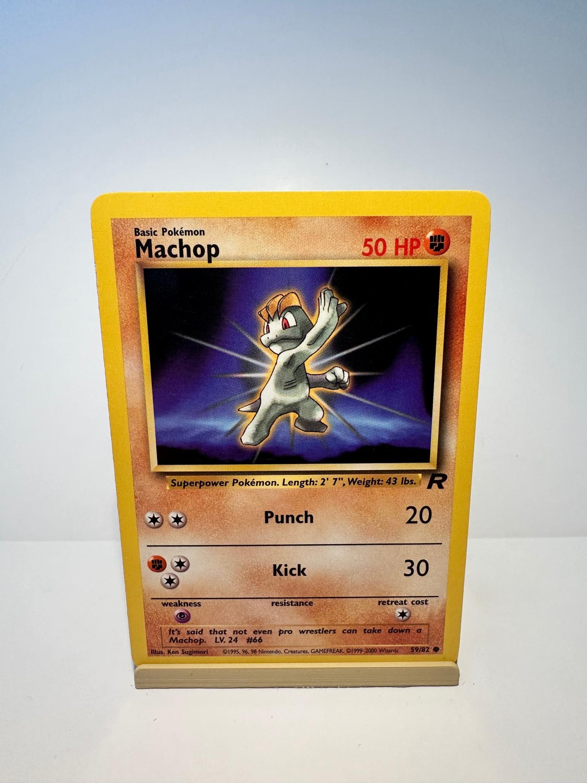 Machop 59/82 Common Team Rocket Pokemon Unlimited Near Mint