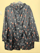 Joules Right as Rain Navy Floral Waterproof Rain Jacket Hooded Windbreaker US XL
