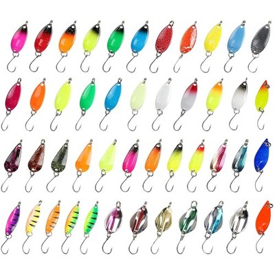 Fishing Forellen Spoon Set 46 Stück,Trout Spoon Forellenblinker Einzelhaken S...