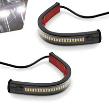 2 PCS Motorcycle LED Turn Signal Light, Flexible Switchback Dual-Color White...