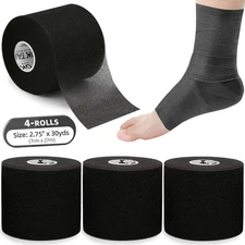 Pre Wrap Tape (4-Rolls, 120 Yards) - Athletic Foam Underwrap for Sports, Protect