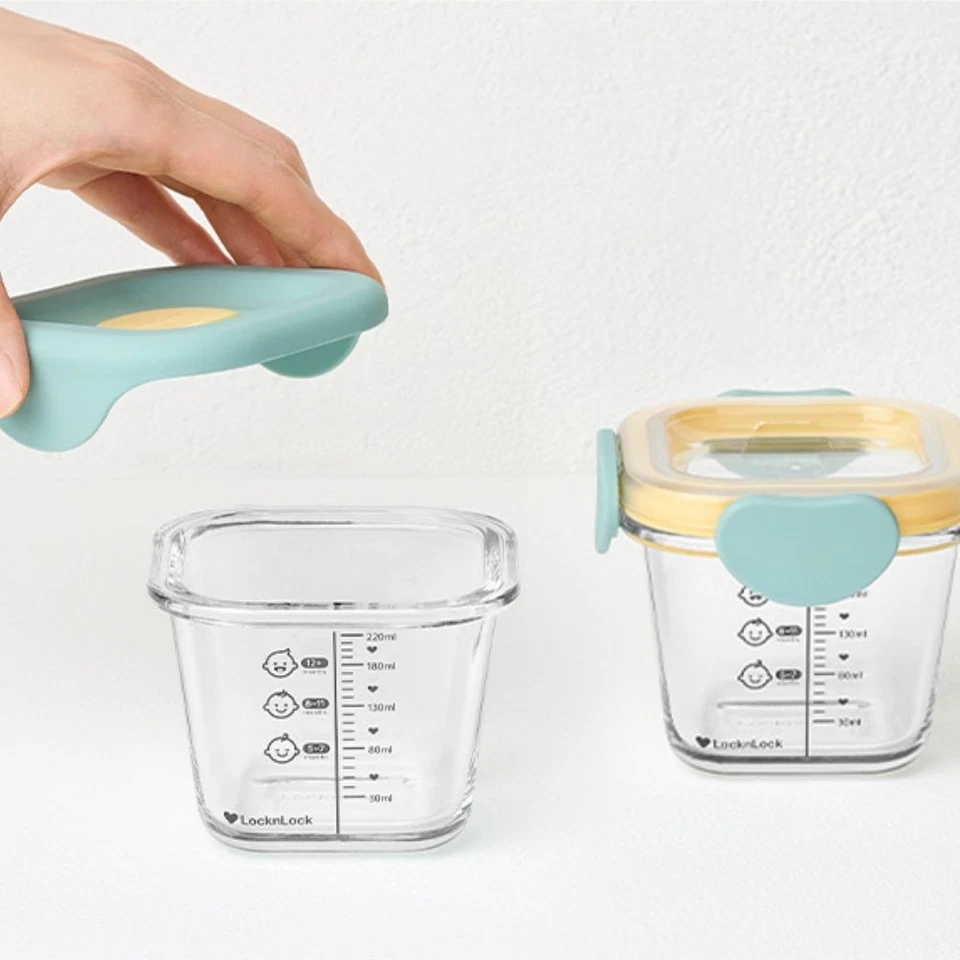 Lock & Lock Little Love Dear Baby Food Container Round 260 ml 4-Pack Lavender - Image 4 of 4