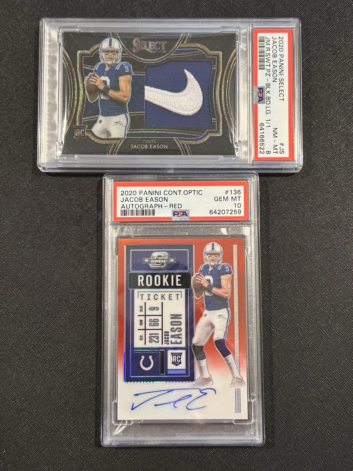 Jacob Eason Panini Contenders Optic #136 Autograph-Red