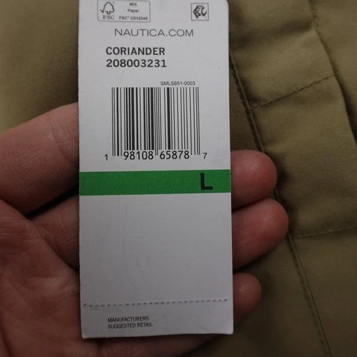NEW Nautica Jacket Mens L Beige Performance Windbreaker Full Zip Outdoor Coat image 5