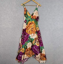 Farm Rio Dress Womens Size Large L Floral Maxi Sleeveless Tropical Bright Casual
