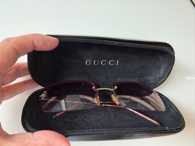 小物 GUCCI sunglasses rimless archive y2k Gucci Rimless Sunglasses Pink Lens Rectangular Y2K Vintage Gold