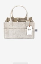 Parker Baby Co. Diaper Caddy Organizer Gray Cotton Felt