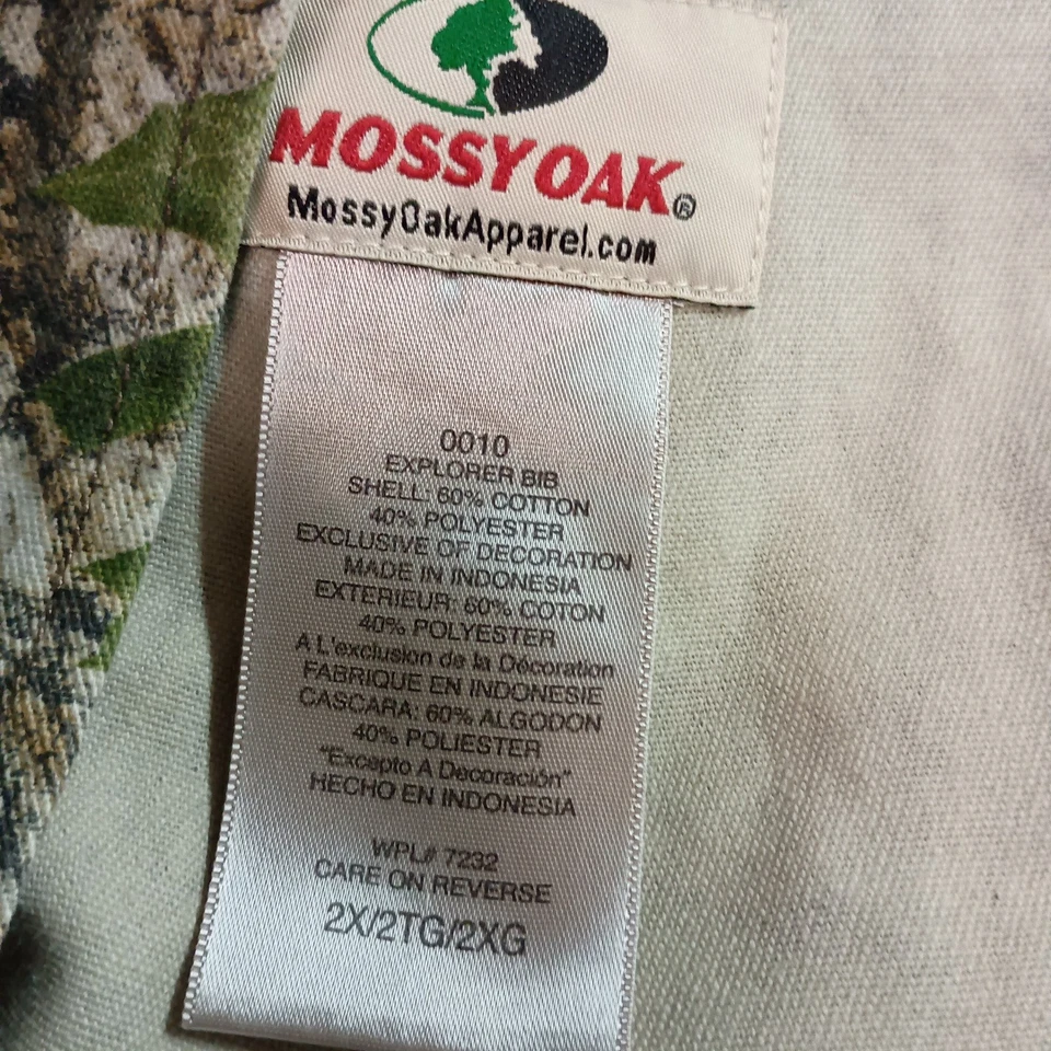 Mossy Oak Explorer 围兜工作服迷彩狩猎工作尺寸 2XTG 男式 — 第 4/4 张图片