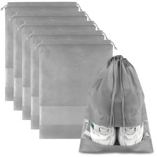 Shoe Bags for Travel, 5 Pcs Large Gray Travel Shoe Bags for Grey 5 Pack