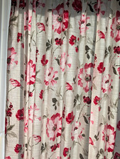Floral Pencil Pleat Curtain Panels Pair Light Filtering Rod Mounted 70 Inches