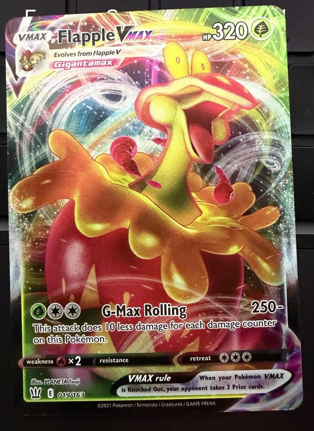Pokémon TCG Flapple VMAX 019/163 Holo Rare Battle Styles NM