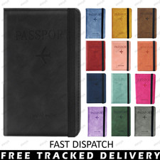 RFID Coloured PU Leather Passport Cover Travel ID Holder Wallet Protector Case