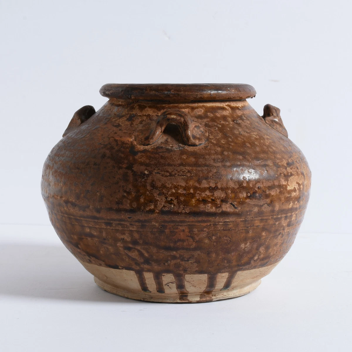 古董中国褐色陶瓷花盆| eBay