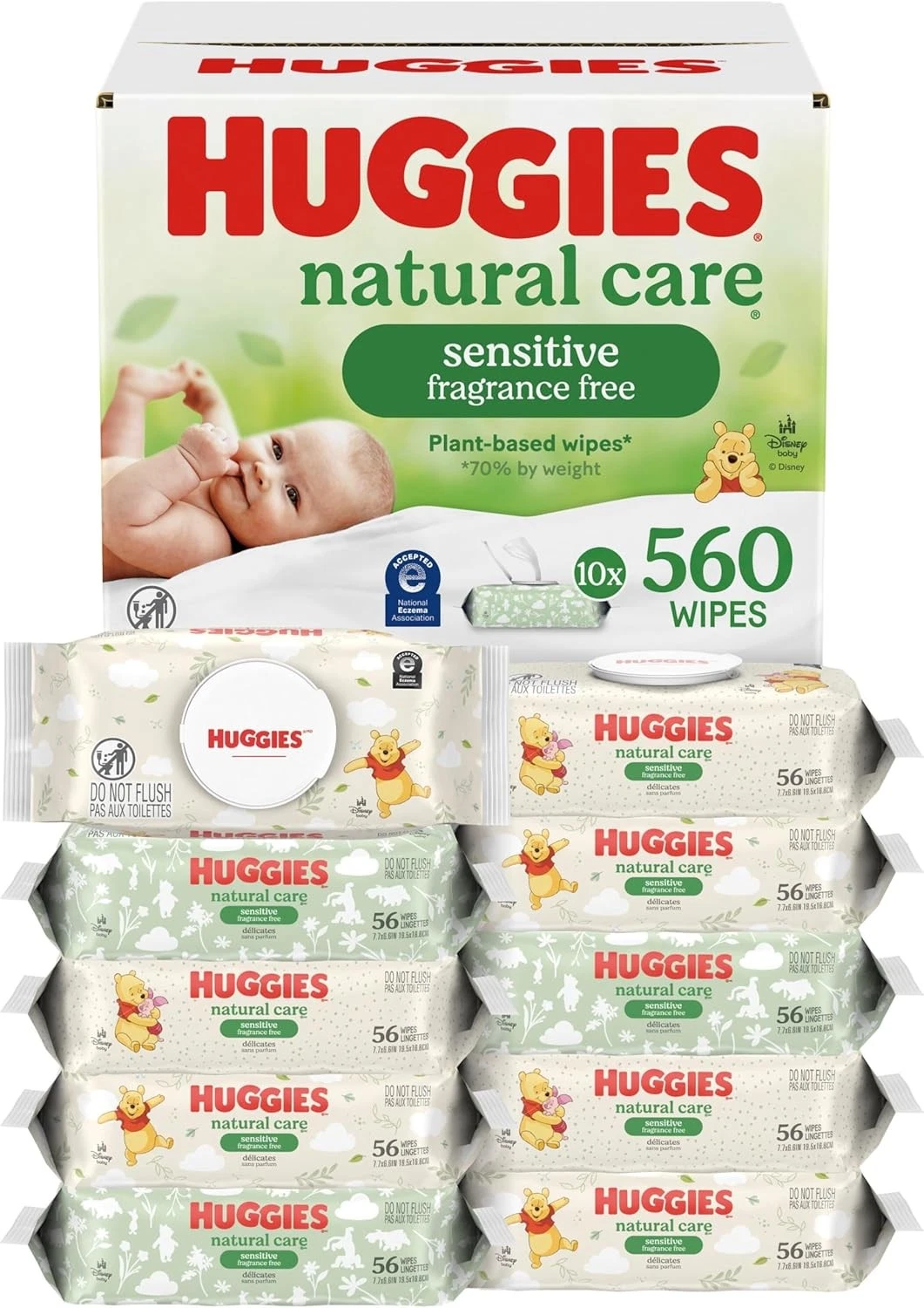 Huggies Natural Care Sensitive Baby Wipes, Unscented, Hypoallergenic, 99% Purifi
Opens in a new wind