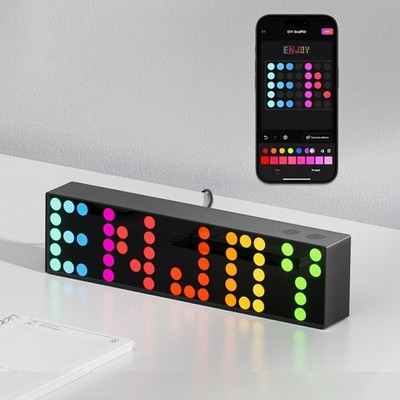 Smart LED Pixel Table Lamp, DIY Desk Lamp 16M Colors, Music Sync RGB+IC Displ...
