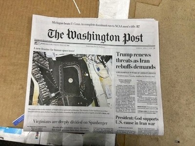 The Washington Post Tuesday April 7 2026 A New Frontier For Human Space Travel 