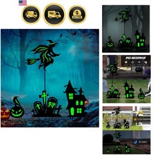 Halloween Yard Decorations Set of 3 Glow in The Dark Iron Stake Halloween Decor