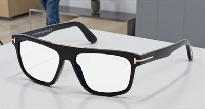 Tom Ford Cecilio-02 FT0628 001 Shiny Black Blue Block 57 mm Men's Sunglasses