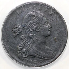 1798 1c 2nd Hairstyle S-167 Draped Bust Large Cent ANACS EF 40 Details Corroded