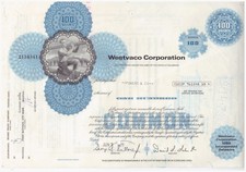 Akcje USA Stock Securities Westvaco Corporation -- 1971