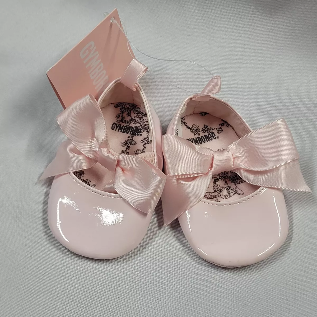 Gymboree Holiday Teddy Bear 2010 Pink Crib Shoes Baby Girl Patent Bow Easter 1