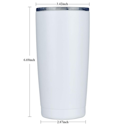 Mavis 20oz Stainless Steel Double Wall Vacuum Insulated Tumbler Coffee Cup White - Picture 2 of 3
