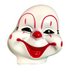 Vintage Fibre Craft Plastic Clown Face 5" Not at perfect condition - see picture