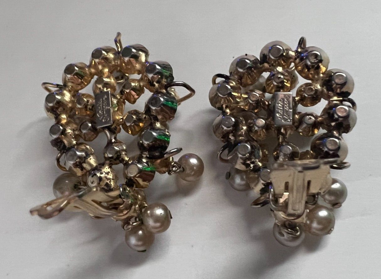 VINTAGE ADELE SIMPSON CLEAR RHINESTONE CHANDELIER… - image 4