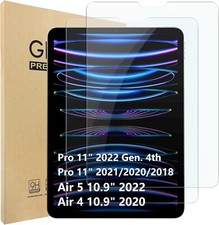 2PCS Glass Screen Protector for iPad Pro 11 inch 2022/2021/2020 4th/3rd/2nd Gen