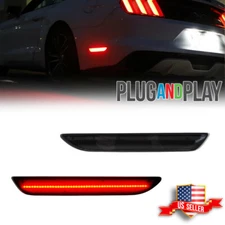 Smoked Black Lens Brilliant Red LED Side Marker Lights For 2015-up Ford Mustang