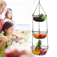 3-Etage H?ngekorb Obstkorb Aufh?ngen Gem??sekorb Eisen K?rbe H?nge-Etagere 84cm