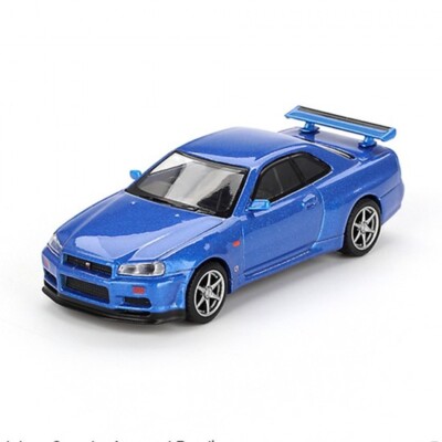 Mini GT 1:64 Diecast Model Car Nissan Skyline GT-R (R34) V-Spec Bayside Blue