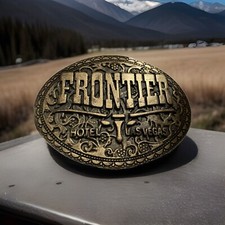 FRONTIER HOTEL / CASINO LAS VEGAS NV. BRASS BELT BUCKLE