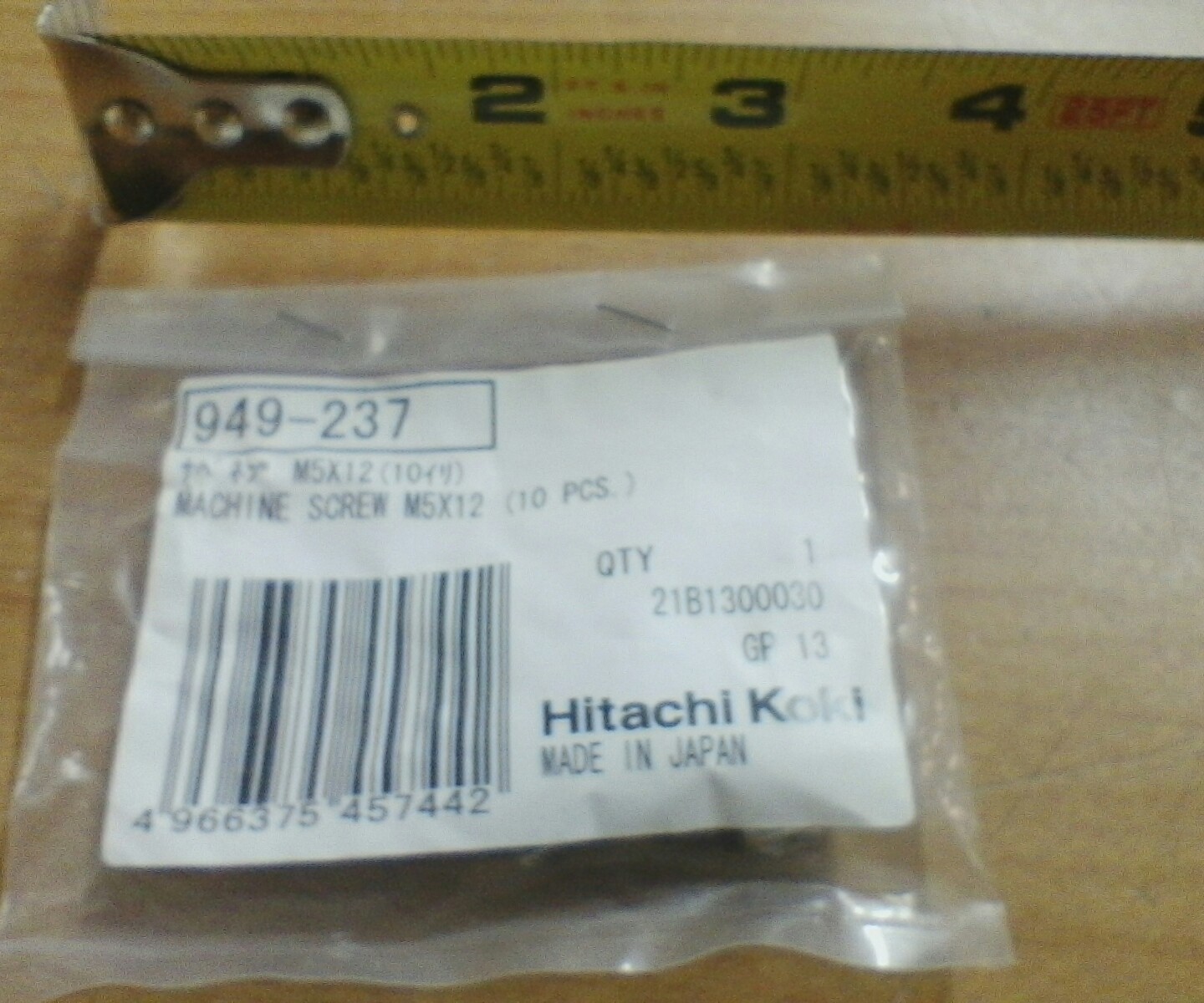949-237 Machine Screw M5X12 (10pk) Hitachi Genuine part for 