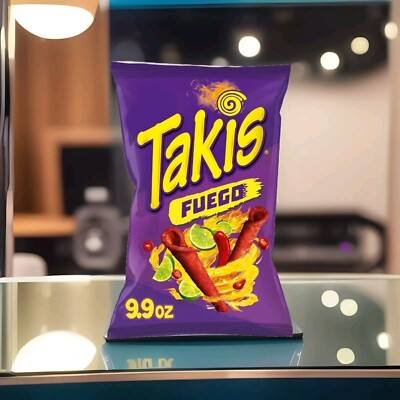 Takis Fuego 9.9 oz Sharing Size Bag, Hot Chili Pepper & Lime Rolled Tortilla Chi