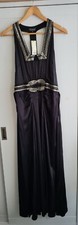 BNWT Black Evening Dress Warehouse Maxi Silk 1920's Style, Size 10 RRP £100