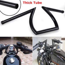 Drag 1" Z Bar Handlebar Black For Harley Custom Chopper Softail Dyna Sportster