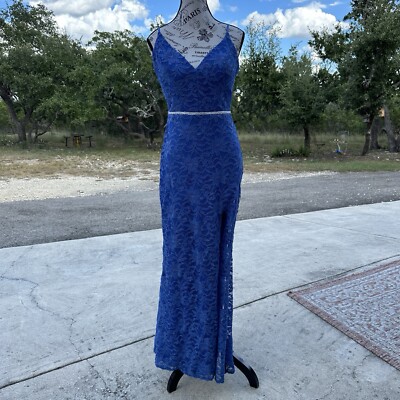 City Studio Size 7 Floor length blue spaghetti strap gown with sparkle at waist | eBay City Studio Size 7 Floor length blue spaghetti strap gown with sparkle at waist | eBay