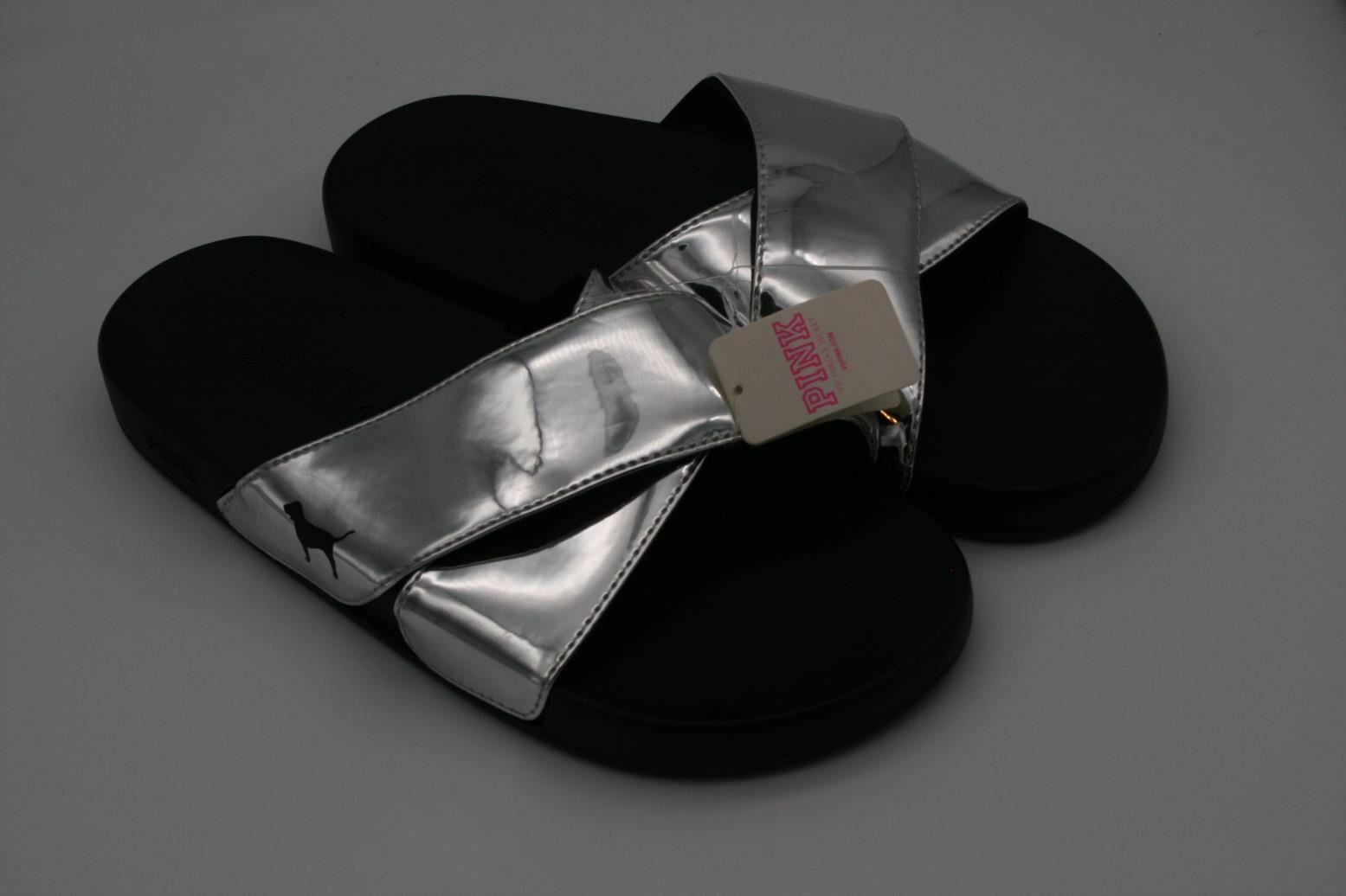 silver metallic slides