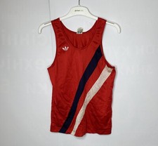 ADIDAS VINTAGE 80S VEST SHIRT JERSEY MADE IN FRANCE RANNING SPORT RED SIZE S
