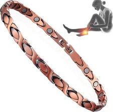 Brazalete Y Tobilleras Magnã©ticas De Cobre Para Mujeres,con Herramientaajustabl
