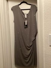 NWT Lane Bryant Sleeveless Sequin Embellished Knee Length Dress Shirred Detail