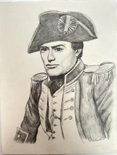ESTATE OF GREGORY PECK PENCIL DRAWING ON PAPER  OF HIMSELF BY ELIZABETH SCHNELL
