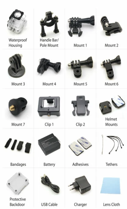 Motion Pro Vision BLACK 120º 4k Action Camera 8MP Native WiFi go sports surf ski - Image 3 of 4