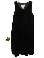 VTG Girls Storybook Heirlooms Black Velvet sleeveless Dress Size M Medium