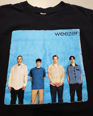 Vtg Weezer Blue Album T-Shirt Black Concert Tour Tee Sz S NICE | eBay